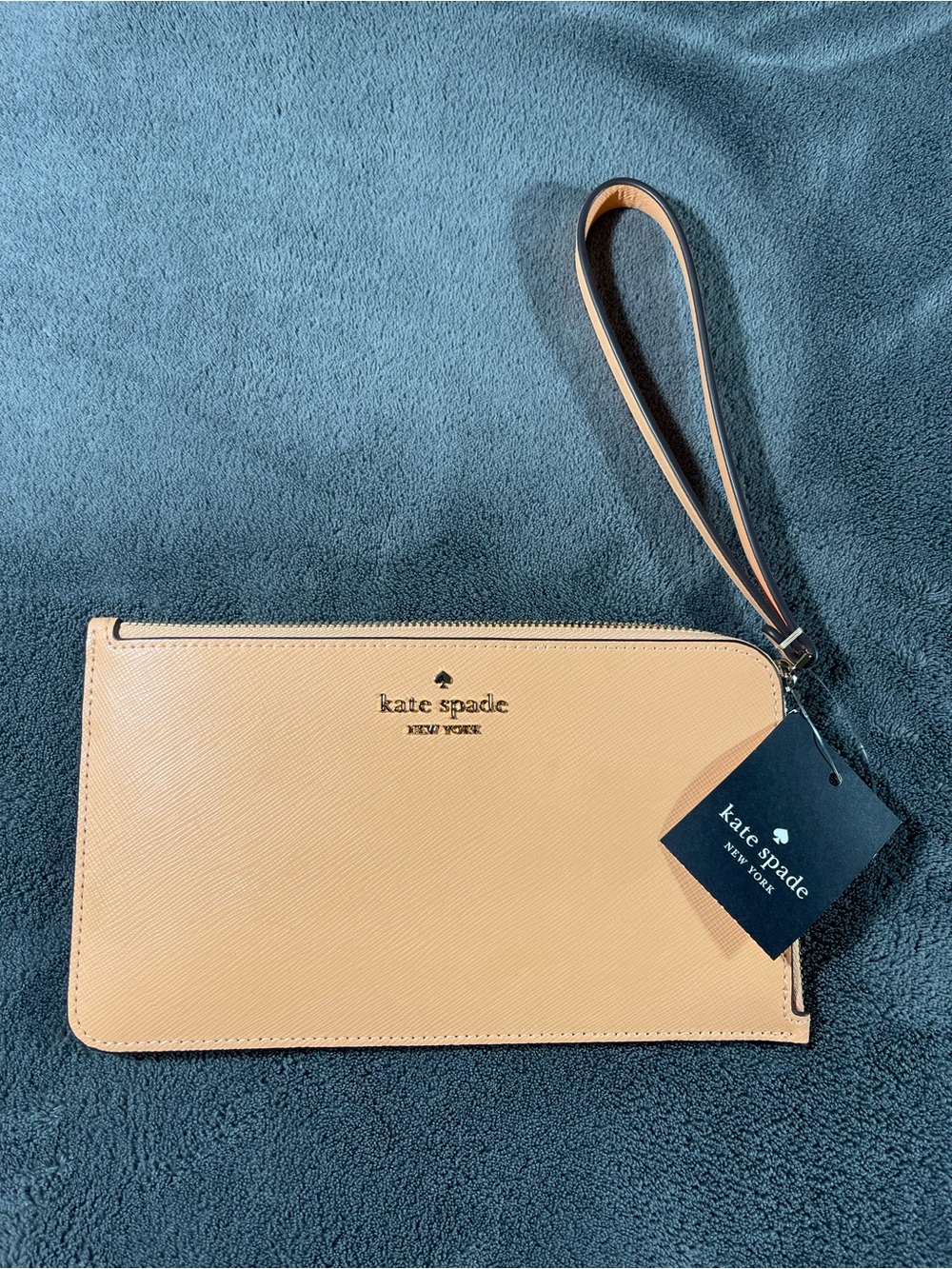 kate spade Sherbet Saffiano Leather Wristlet Clutch with Wrist Strap